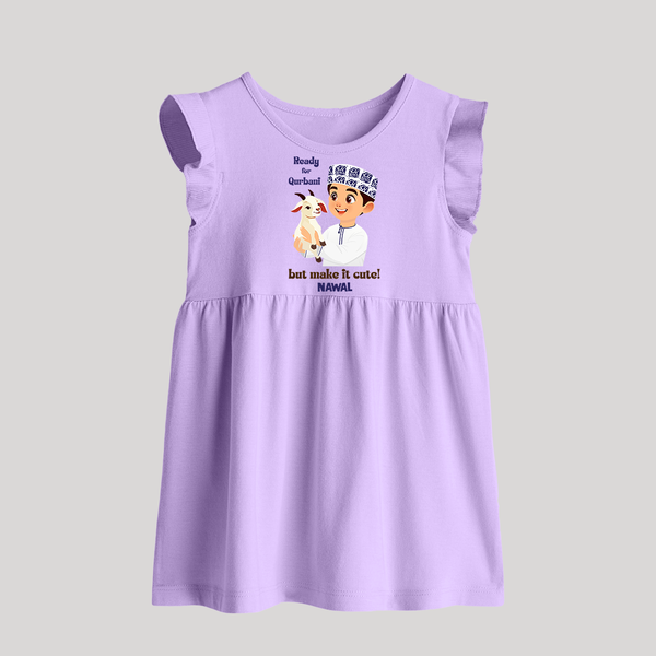 Ready for Qurbani Cute Boy Personalized Kids Baby frock - LILAC - 0 - 3 Months Old (Chest 17")