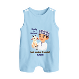 Ready for Qurbani Cute Boy Personalized Kids Romper Suit - BABY BLUE - 0 - 5 Months Old (Chest 18")
