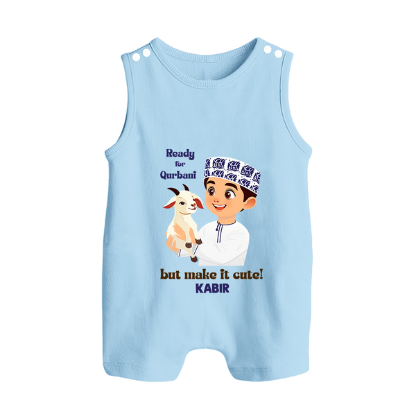 Ready for Qurbani Cute Boy Personalized Kids Romper Suit - BABY BLUE - 0 - 5 Months Old (Chest 18")