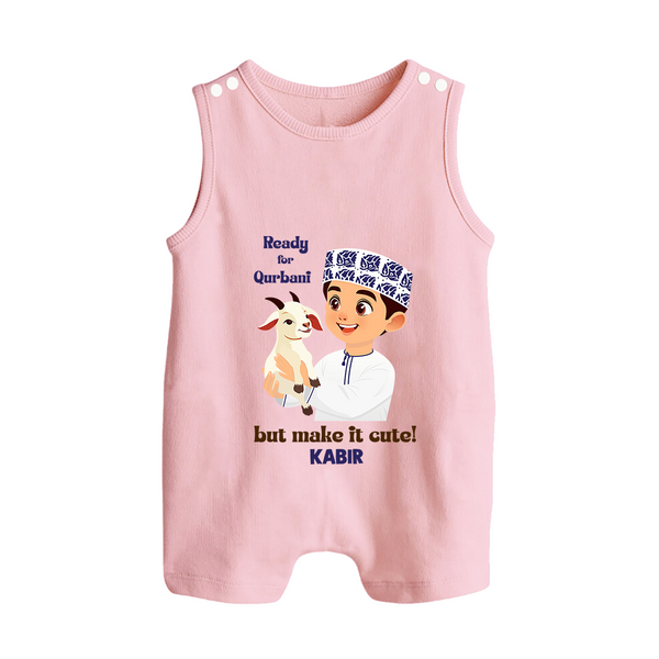 Ready for Qurbani Cute Boy Personalized Kids Romper Suit - BABY PINK - 0 - 5 Months Old (Chest 18")