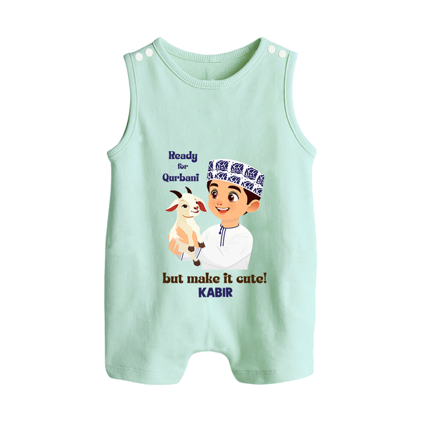 Ready for Qurbani Cute Boy Personalized Kids Romper Suit - MINT GREEN - 0 - 5 Months Old (Chest 18")
