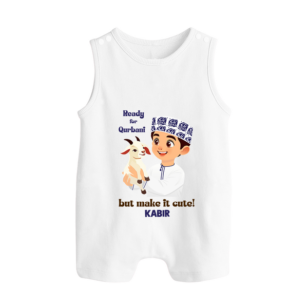 Ready for Qurbani Cute Boy Personalized Kids Romper Suit - WHITE - 0 - 5 Months Old (Chest 18")