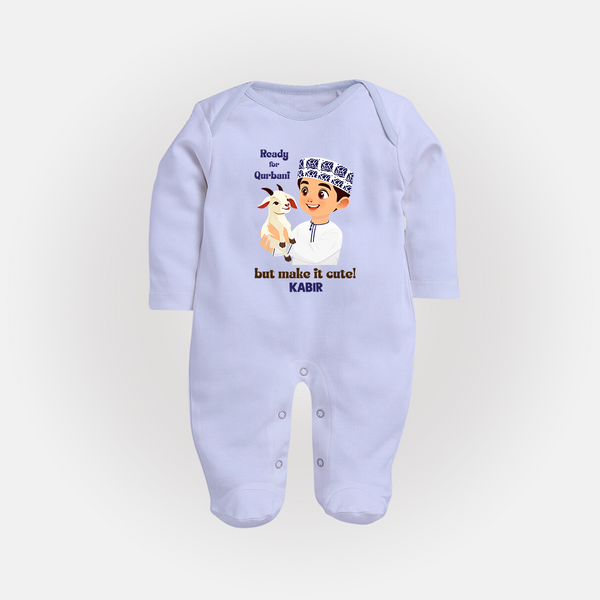 Ready for Qurbani Cute Boy Personalized Kids Fullbody suit - BABY BLUE - New Born (Chest 7.5")