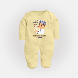 Ready for Qurbani Cute Boy Personalized Kids Fullbody suit - PASTEL YELLOW - New Born (Chest 7.5")