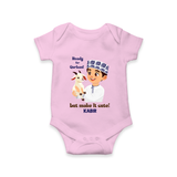 Ready for Qurbani Cute Boy Personalized Kids Romper - BABY PINK - New Born (Chest 14")