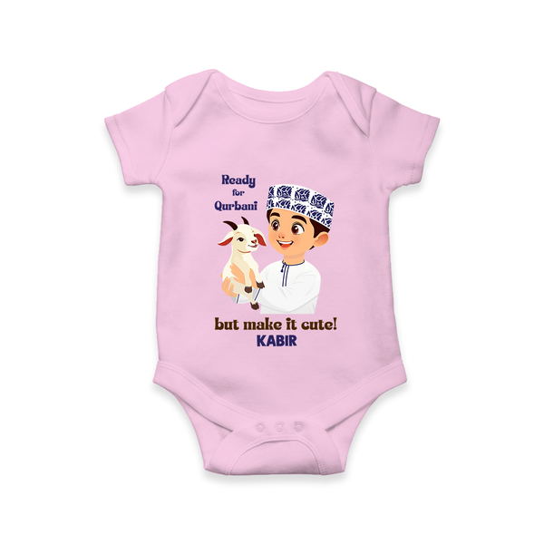 Ready for Qurbani Cute Boy Personalized Kids Romper - BABY PINK - New Born (Chest 14")