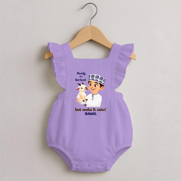 Ready for Qurbani Cute Boy Personalized Kids Romper frock - LILAC - 0 - 3 Months Old (Chest 19")
