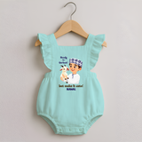 Ready for Qurbani Cute Boy Personalized Kids Romper frock - MINT GREEN - 0 - 3 Months Old (Chest 19")