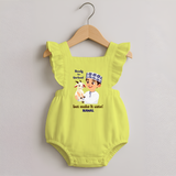 Ready for Qurbani Cute Boy Personalized Kids Romper frock - PASTEL YELLOW - 0 - 3 Months Old (Chest 19")