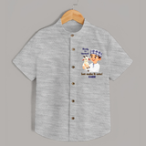 Ready for Qurbani Cute Boy Personalized Kids Shirt - GREY - 0 - 6 Months Old (Chest 23")