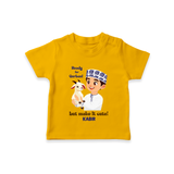 Ready for Qurbani Cute Boy Personalized Kids T-Shirt - CHROME YELLOW - 0-5 Months Old (Chest 17")