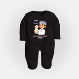 Ready for Qurbani Cute Boy Personalized Kids Fullbody suit - BLACK - New Born (Chest 7.5")