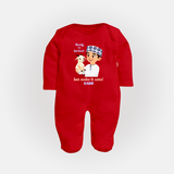 Ready for Qurbani Cute Boy Personalized Kids Fullbody suit - RED - New Born (Chest 7.5")