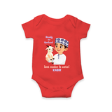 Ready for Qurbani Cute Boy Personalized Kids Romper - RED - New Born (Chest 14")