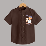 Ready for Qurbani Cute Boy Personalized Kids Shirt - CHOCOLATE BROWN - 0 - 6 Months Old (Chest 23")