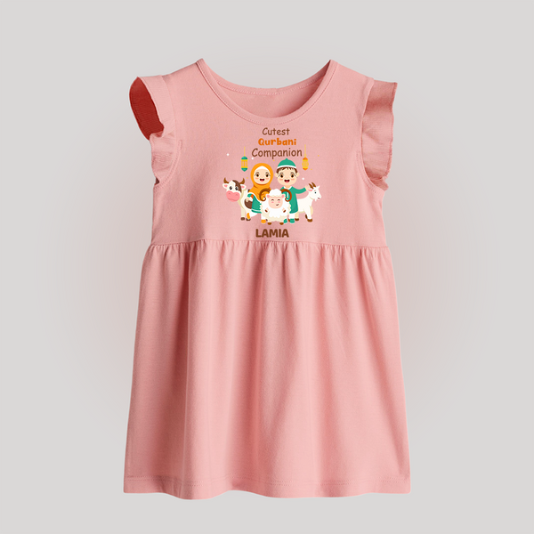 Cutest Qurbani Companion Personalized Eid Kids Baby frock - BABY PINK - 0 - 3 Months Old (Chest 17")