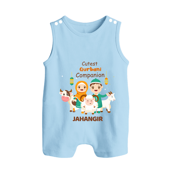 Cutest Qurbani Companion Personalized Eid Kids Romper Suit - BABY BLUE - 0 - 5 Months Old (Chest 18")
