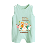Cutest Qurbani Companion Personalized Eid Kids Romper Suit - MINT GREEN - 0 - 5 Months Old (Chest 18")
