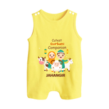 Cutest Qurbani Companion Personalized Eid Kids Romper Suit - PASTEL YELLOW - 0 - 5 Months Old (Chest 18")