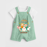 Cutest Qurbani Companion Personalized Eid Kids Dungaree - MINT GREEN - 0 - 5 Months Old (Chest 18")