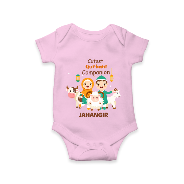 Cutest Qurbani Companion Personalized Eid Kids Romper - BABY PINK - New Born (Chest 14")