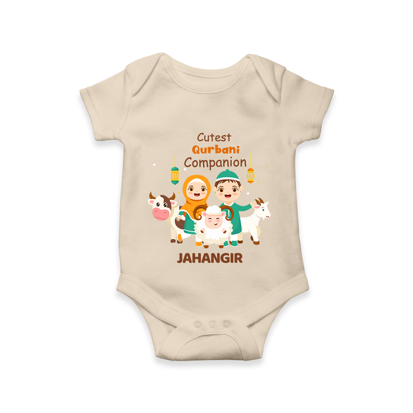 Cutest Qurbani Companion Personalized Eid Kids Romper - IVORY - New Born (Chest 14")