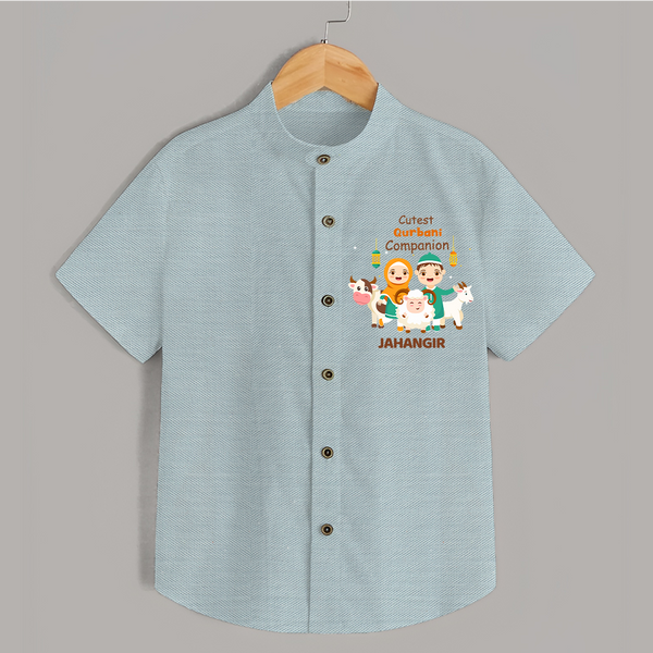 Cutest Qurbani Companion Personalized Eid Kids Shirt - ARCTIC BLUE - 0 - 6 Months Old (Chest 23")