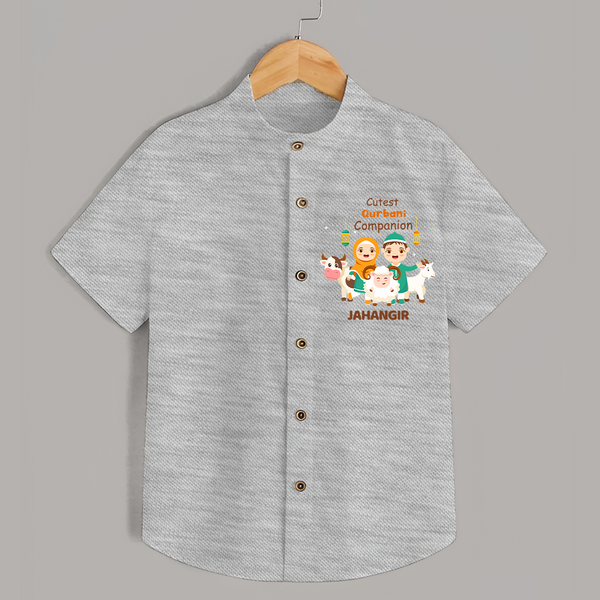 Cutest Qurbani Companion Personalized Eid Kids Shirt - GREY - 0 - 6 Months Old (Chest 23")