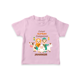 Cutest Qurbani Companion Personalized Eid Kids T-Shirt - BABY PINK - 0-5 Months Old (Chest 17")