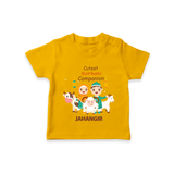 Cutest Qurbani Companion Personalized Eid Kids T-Shirt - CHROME YELLOW - 0-5 Months Old (Chest 17")