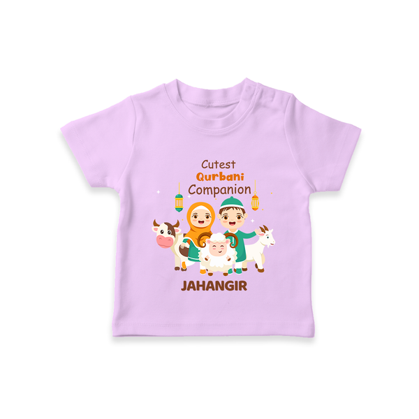 Cutest Qurbani Companion Personalized Eid Kids T-Shirt - LILAC - 0-5 Months Old (Chest 17")
