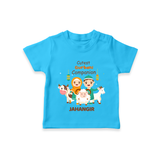 Cutest Qurbani Companion Personalized Eid Kids T-Shirt - SKY BLUE - 0-5 Months Old (Chest 17")