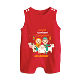 Cutest Qurbani Companion Personalized Eid Kids Romper Suit - RED - 0 - 5 Months Old (Chest 18")