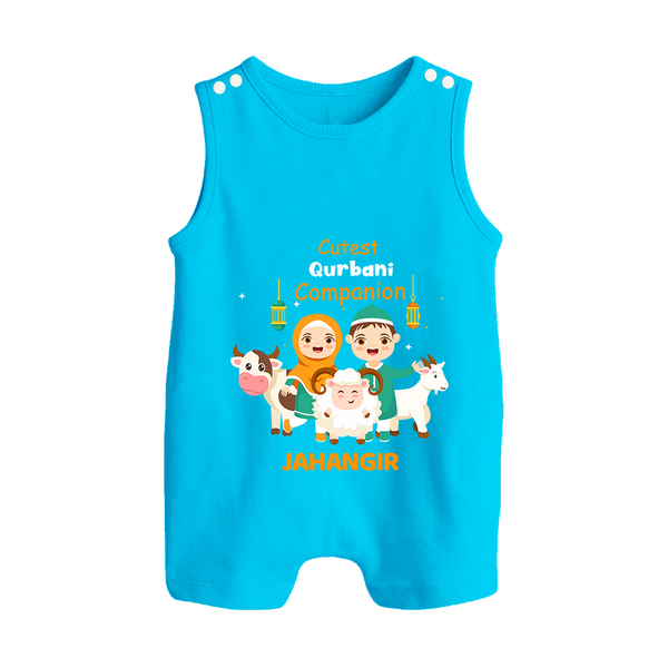 Cutest Qurbani Companion Personalized Eid Kids Romper Suit - SKY BLUE - 0 - 5 Months Old (Chest 18")