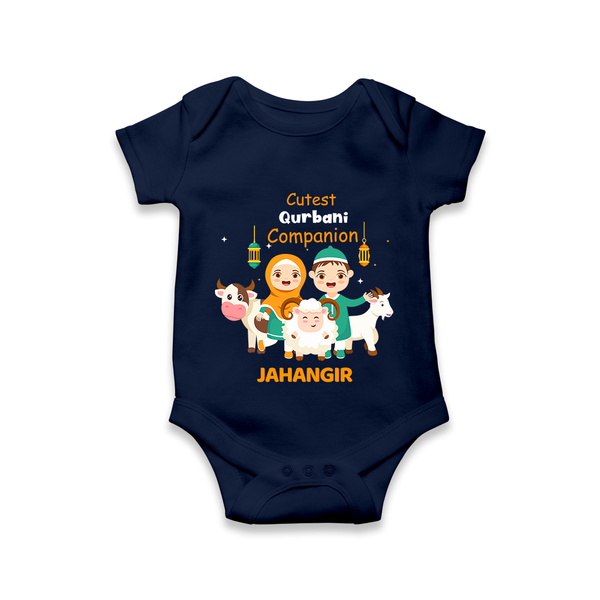Cutest Qurbani Companion Personalized Eid Kids Romper - NAVY BLUE - New Born (Chest 14")