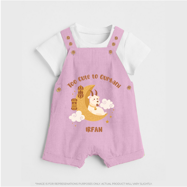 Too Cute to Qurbani Personalized Eid Dungaree - BABY PINK - 0 - 5 Months Old (Chest 18")