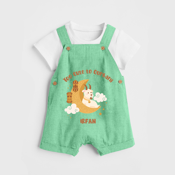 Too Cute to Qurbani Personalized Eid Dungaree - GREEN - 0 - 5 Months Old (Chest 18")