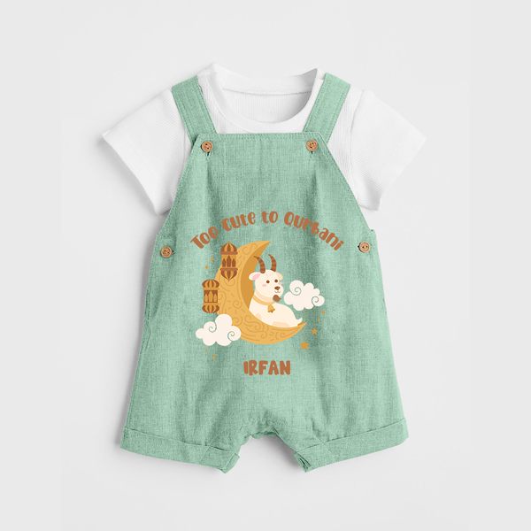 Too Cute to Qurbani Personalized Eid Dungaree - MINT GREEN - 0 - 5 Months Old (Chest 18")
