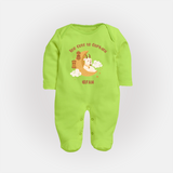 Too Cute to Qurbani Personalized Eid Fullbody suit - LIME GREEN - New Born (Chest 7.5")