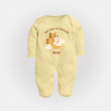 Too Cute to Qurbani Personalized Eid Fullbody suit - PASTEL YELLOW - New Born (Chest 7.5")