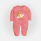Too Cute to Qurbani Personalized Eid Fullbody suit - PEACH - New Born (Chest 7.5")