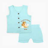 Too Cute to Qurbani Personalized Eid Jabla Set - BABY BLUE - 0 - 3 Months Old (Chest 9.8")