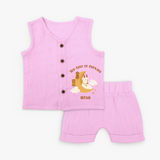 Too Cute to Qurbani Personalized Eid Jabla Set - BABY PINK - 0 - 3 Months Old (Chest 9.8")