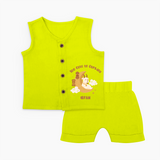 Too Cute to Qurbani Personalized Eid Jabla Set - LIME GREEN - 0 - 3 Months Old (Chest 9.8")