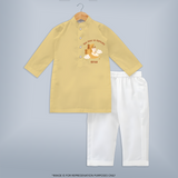 Too Cute to Qurbani Personalized Eid Kurta - PASTEL YELLOW - 3 - 6 Months Old (Chest 24", Kurta Length 14'', Waist 19", Pant Length 14")