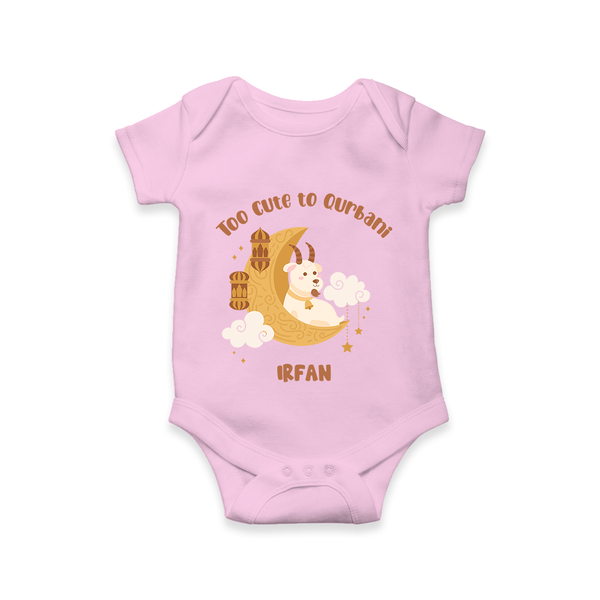 Too Cute to Qurbani Personalized Eid Romper - BABY PINK - New Born (Chest 14")