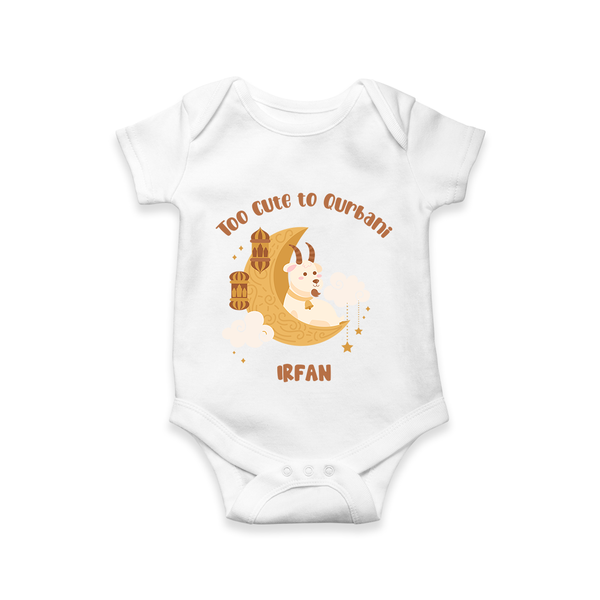 Too Cute to Qurbani Personalized Eid Romper - WHITE - New Born (Chest 14")