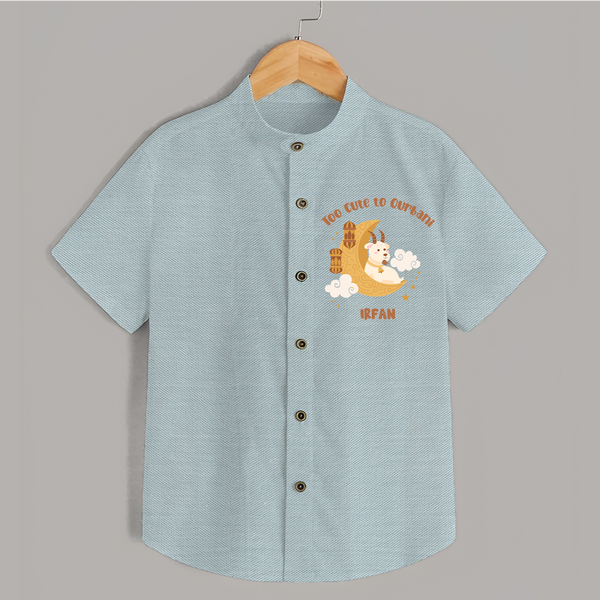Too Cute to Qurbani Personalized Eid Shirt - ARCTIC BLUE - 0 - 6 Months Old (Chest 23")