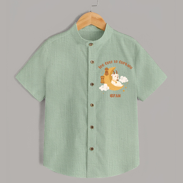 Too Cute to Qurbani Personalized Eid Shirt - MINT GREEN - 0 - 6 Months Old (Chest 23")