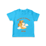 Too Cute to Qurbani Personalized Eid T-Shirt - SKY BLUE - 0-5 Months Old (Chest 17")